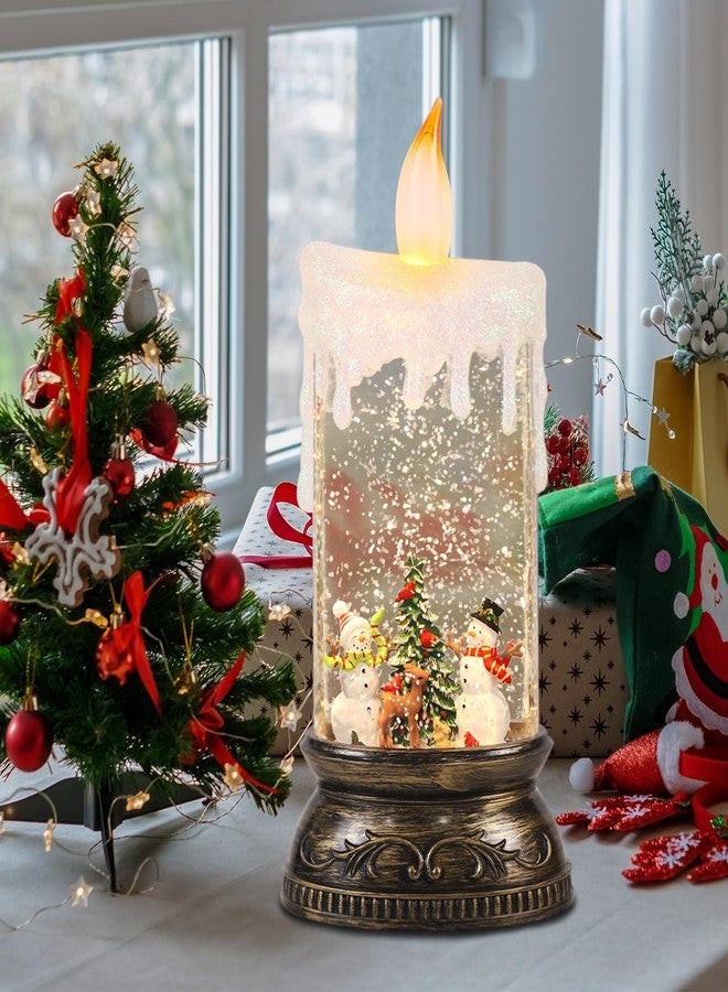 GenSwin كرات ثلجية لعيد الميلاد من جينسوين مع موسيقى وكابل USB قابل لإعادة الشحن ومؤقت، قطعة واحدة من فانوس صندوق موسيقي لعيد الميلاد مع مشهد رجل ثلج وغزال ثلجي لتزيين طاولات عيد الميلاد الداخلية. - Image 5